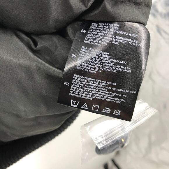 NOIZE Max Short Bomber Jacket L Faux Fur Hood Ribbed Hem Pockets Zip Up Snap NWT - Picture 6 of 6